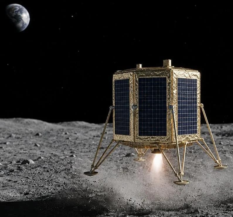 Concept render of the Leap Hopper landing on the Moon